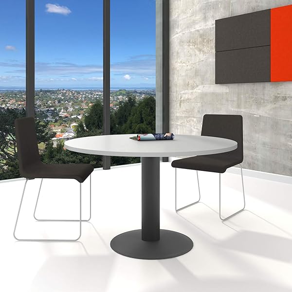 Weber Büro Optima Tavolo Rotondo Grigio Perlato 120cm
