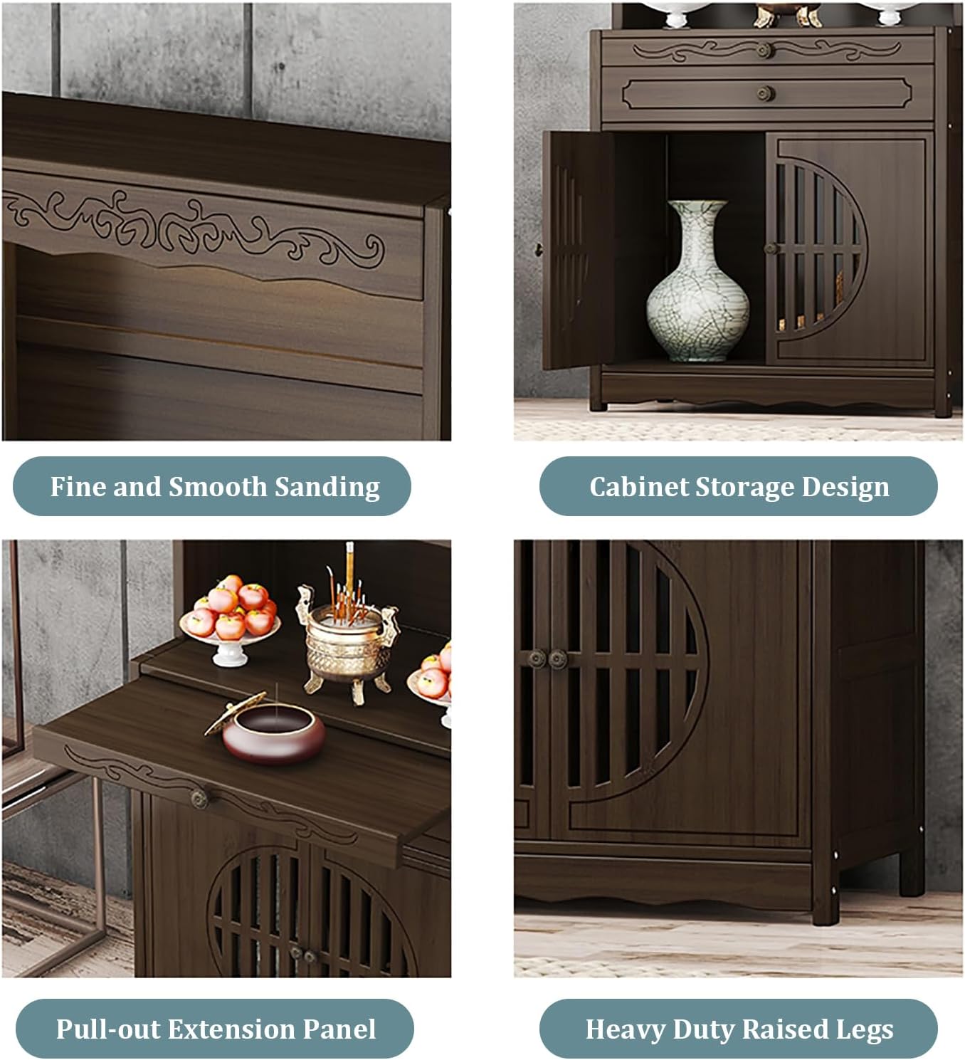 Altar Cabinet Household Worship Table,Personal Shrine Altar Table,Meditation Table Altar,Simple Modern Buddhist Cabinet for Living Room,26.7" x 13" x 67"