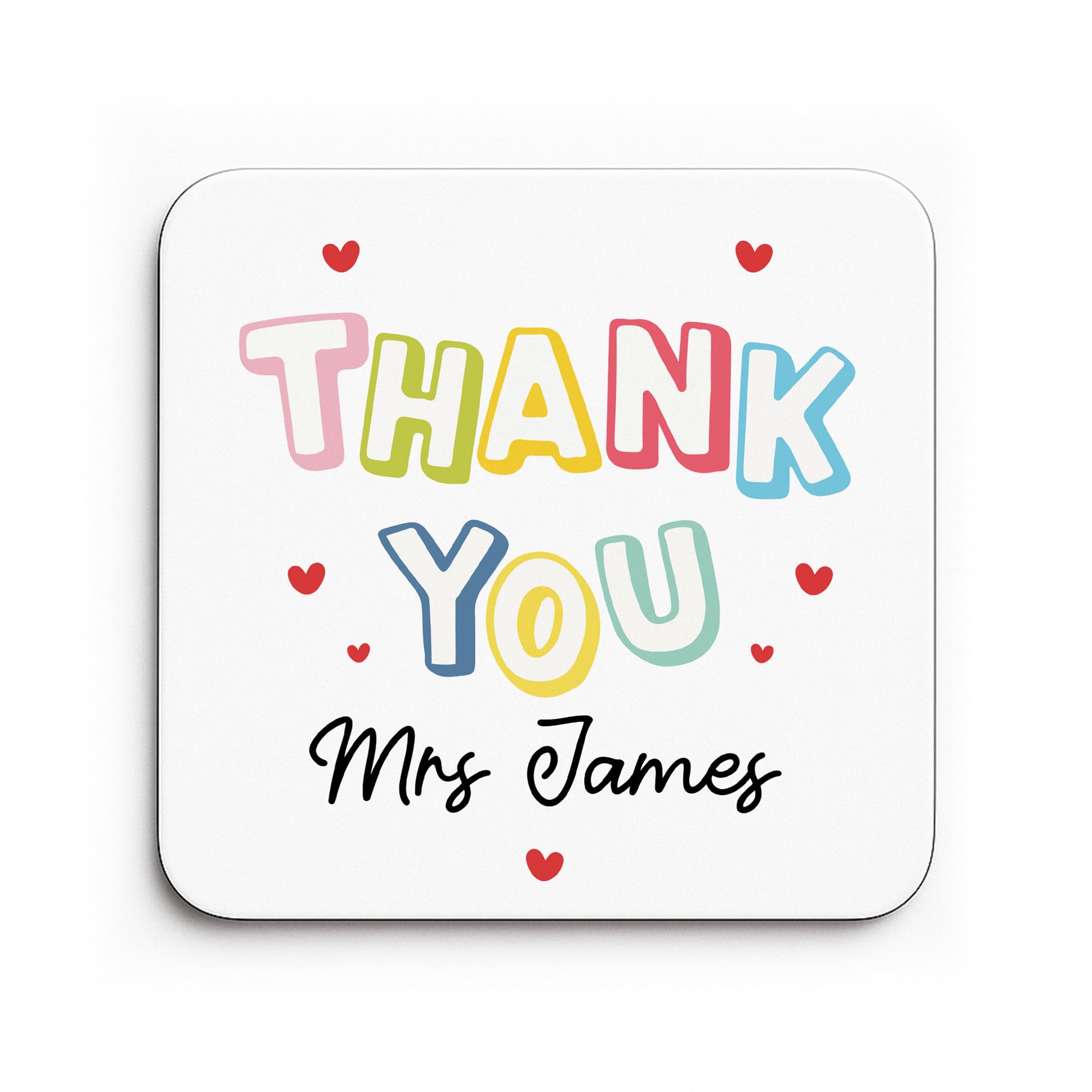 Red Ocean Personalised Thank You Gift For Teacher Coaster From Student Kids Leaving School Nursery Appreciation Gift For Teacher Teaching Assistant Nursery Keepsake