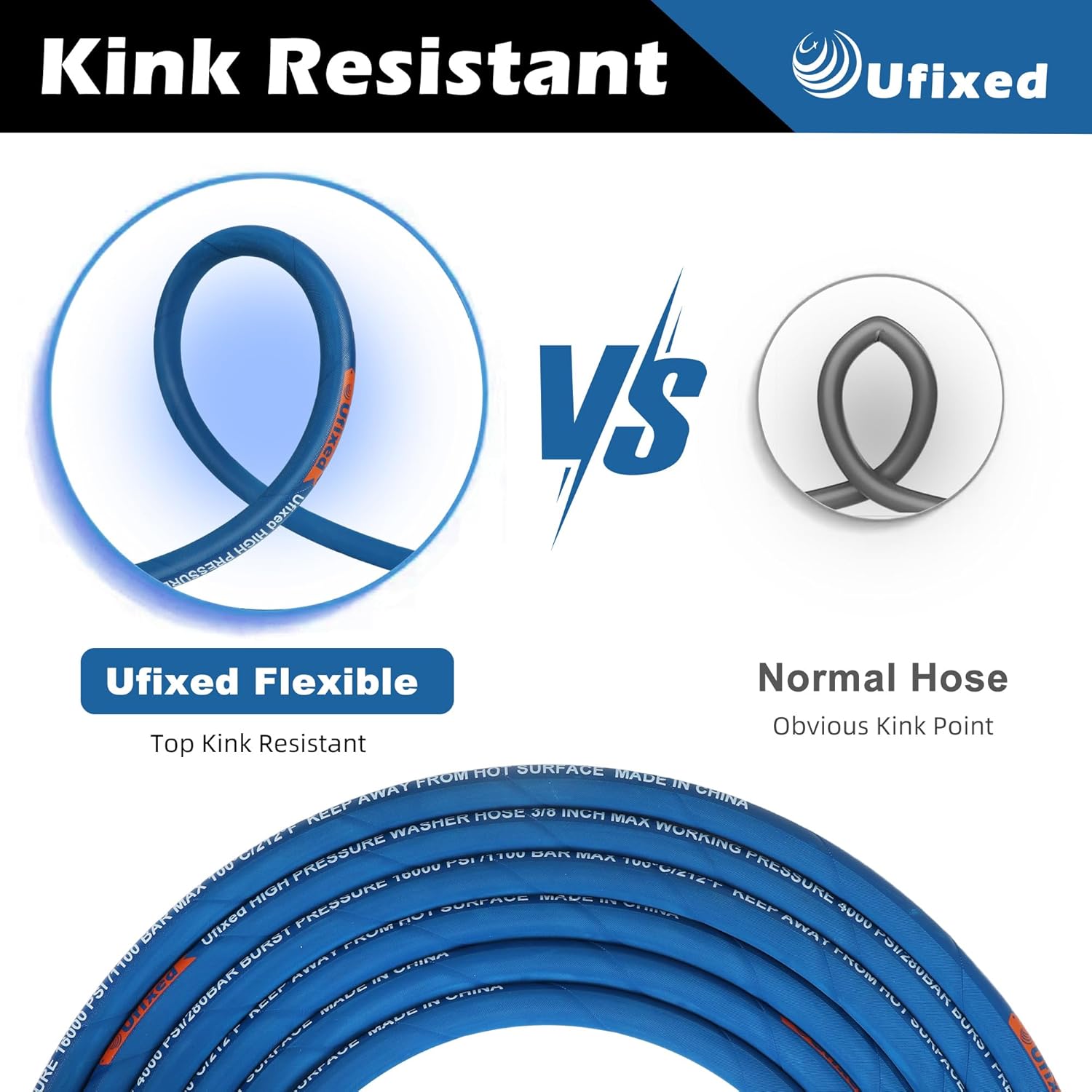 3/8 Pressure Washer Hose 25 ft Power Washer Hose 4000 PSI Replacement Hose