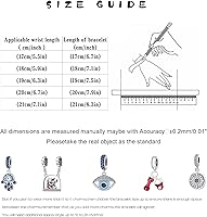 Vista 7 de MICOO Pulsera de plata de ley 925 con dije de mariposa y cadena de serpiente, pulsera contra el mal de ojo con circonitas cúbicas 5A para mujer