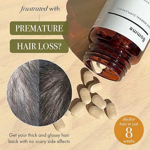 Miniatura 8 de Cabello más grueso y lleno  Bomme BLH-308 Suplemento para el crecimiento del cabello con hoja de caqui, té verde y fruta de Sophora  Libre de drogas