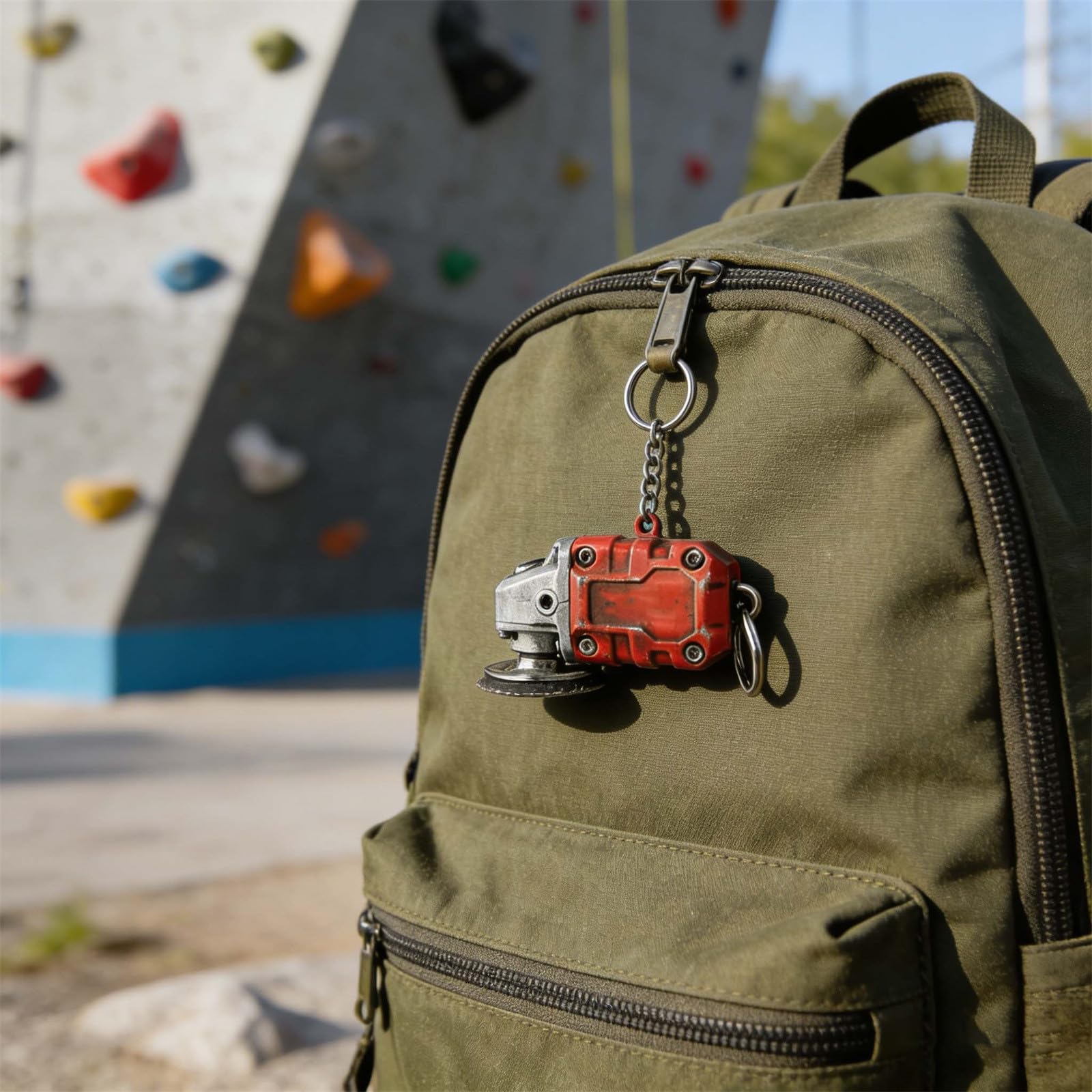 Mini brelok do kluczy, 2 w 1, mini szlifierka, narzędzie do wygładzania w podróży, narzędzie do polerowania, kolekcjonerskie akcesoria do kluczy, prezent dla entuzjastów sprzętu i fanów aktywności na