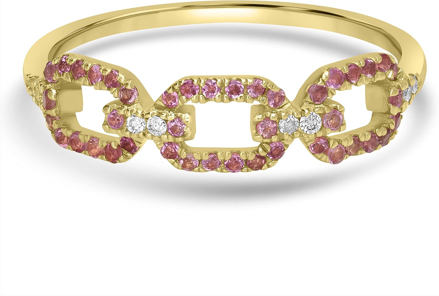 Alice 14k Gold Over Sterling Genuine Gemstone Link Stackable Ring, Sizes 5-9