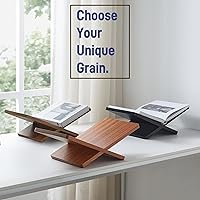 Vista 6 de Solid Wooden Book Stand for Desktop Display & Reading –15.7" x 9.4" x 5.7” Extra Large Wood Open Book Holder for Cookbook, Bible, Recipe, Textbook