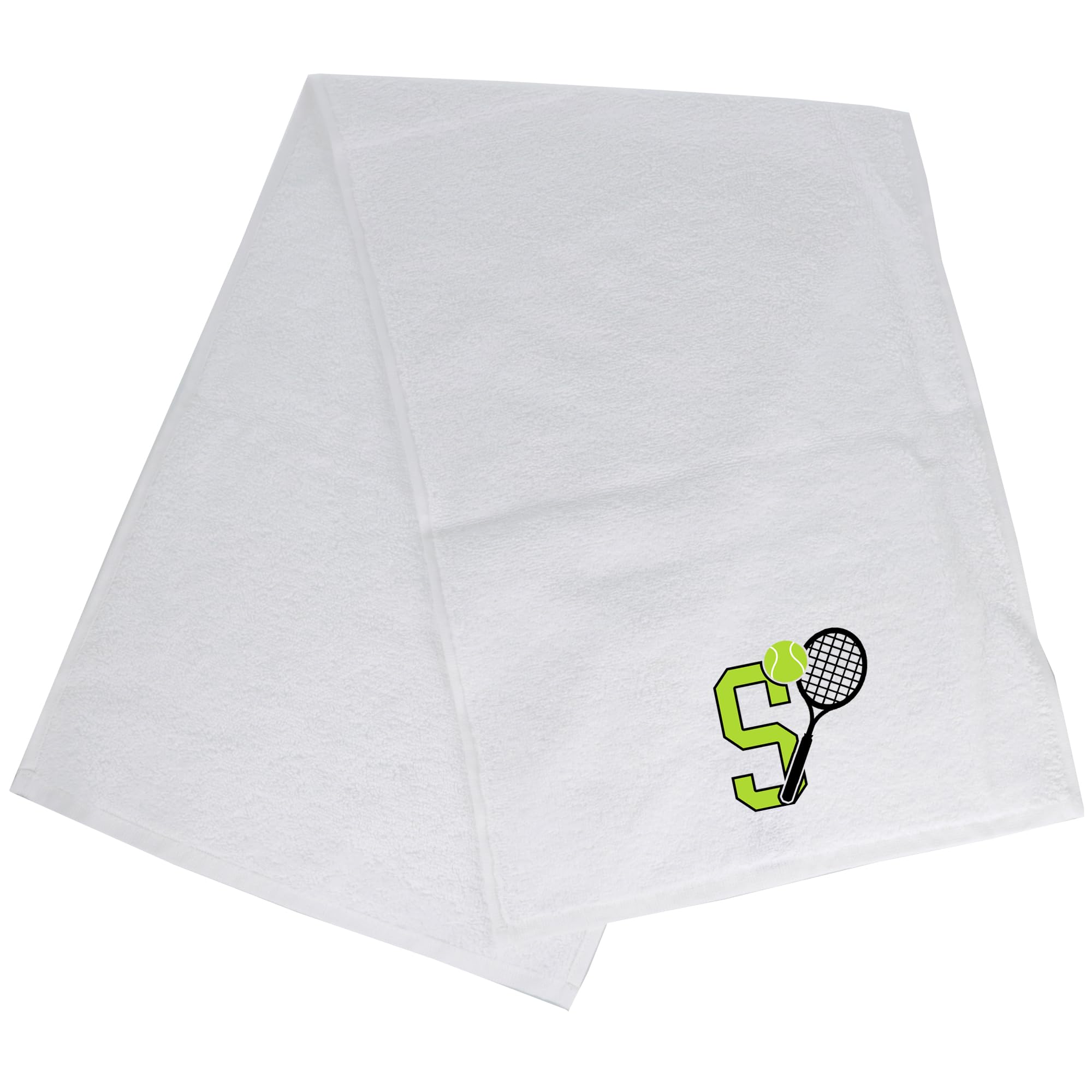 Always Looking Good Tennis Towel with Monogrammed Embroidery Initial Gift for Men & Women, Training Accessory Gift, Gym Towel Present for Tennis Players Birthday, Retirement, Christmas - White, S