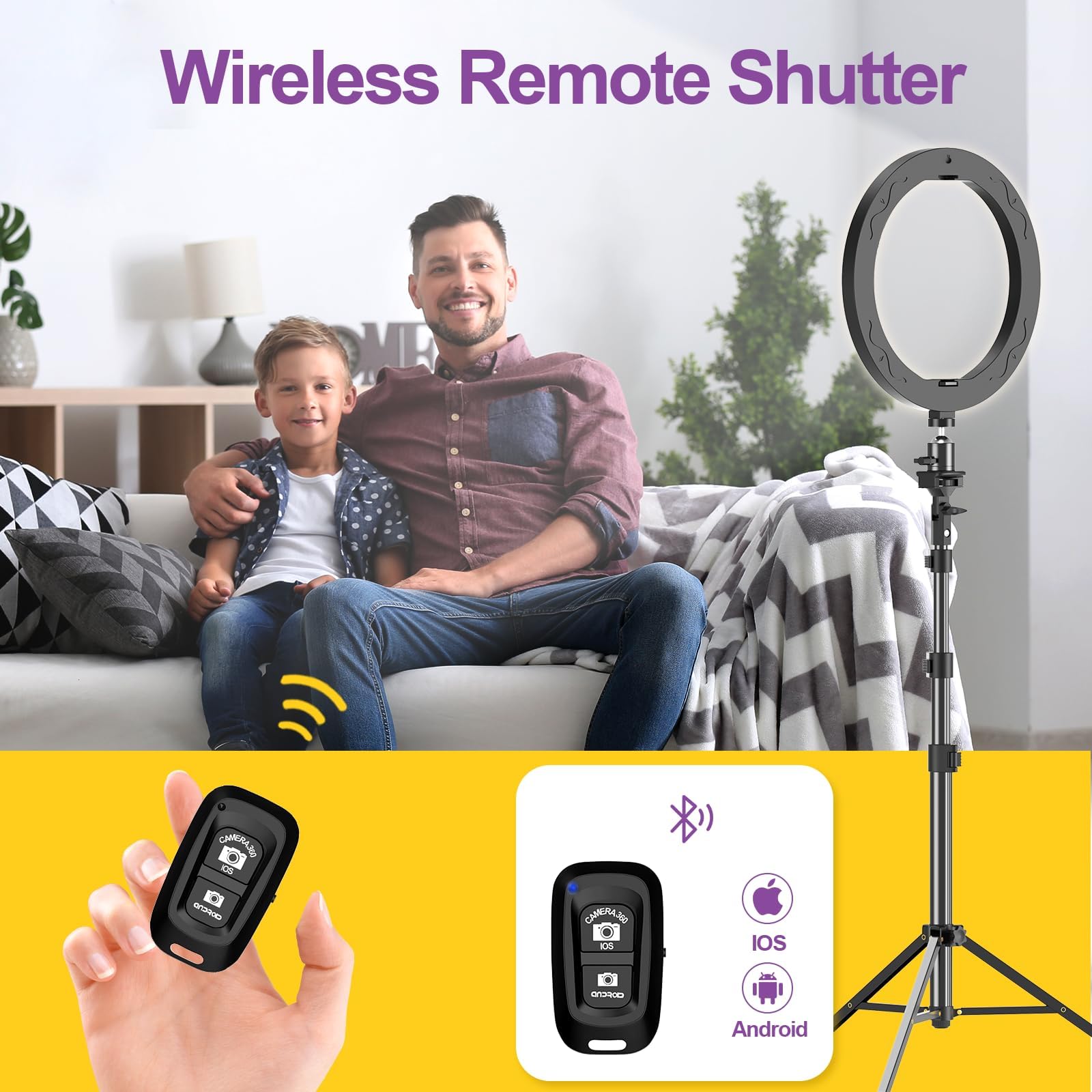 EMART 30,5 cm Ringlicht mit 139,7 cm ausziehbarem Stativ und Handyhalterung | Dimmbares LED Kreis Rund Licht für Selfie Kamera Fotografie, Make-up, YouTube Video, Vlogging, Live Streaming