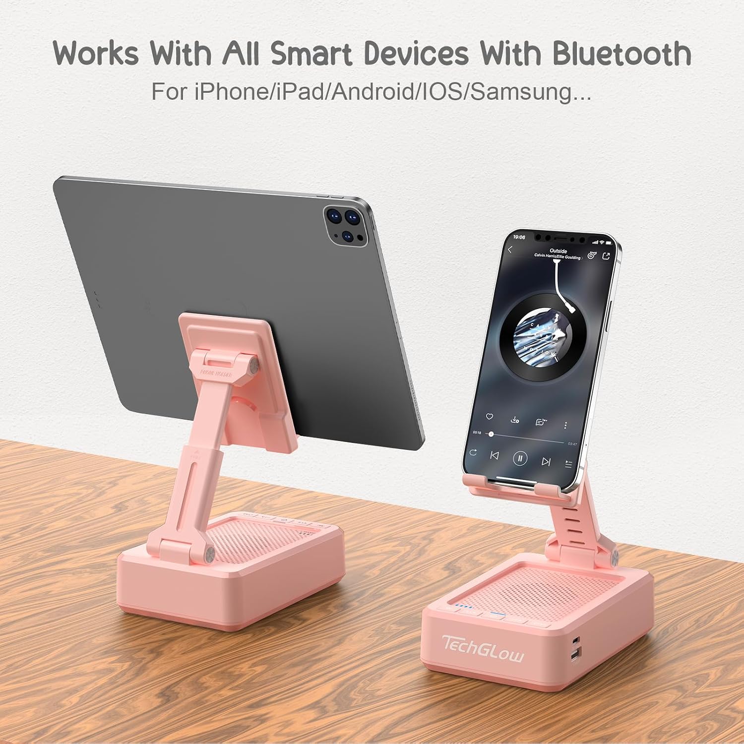 TechGlow Foldable Cellphone Stand with Bluetooth Speaker and Power Bank Birthday Gifts for Men Women Mother Father Boy Girl Teens Cool Tech Gadgets, view 14