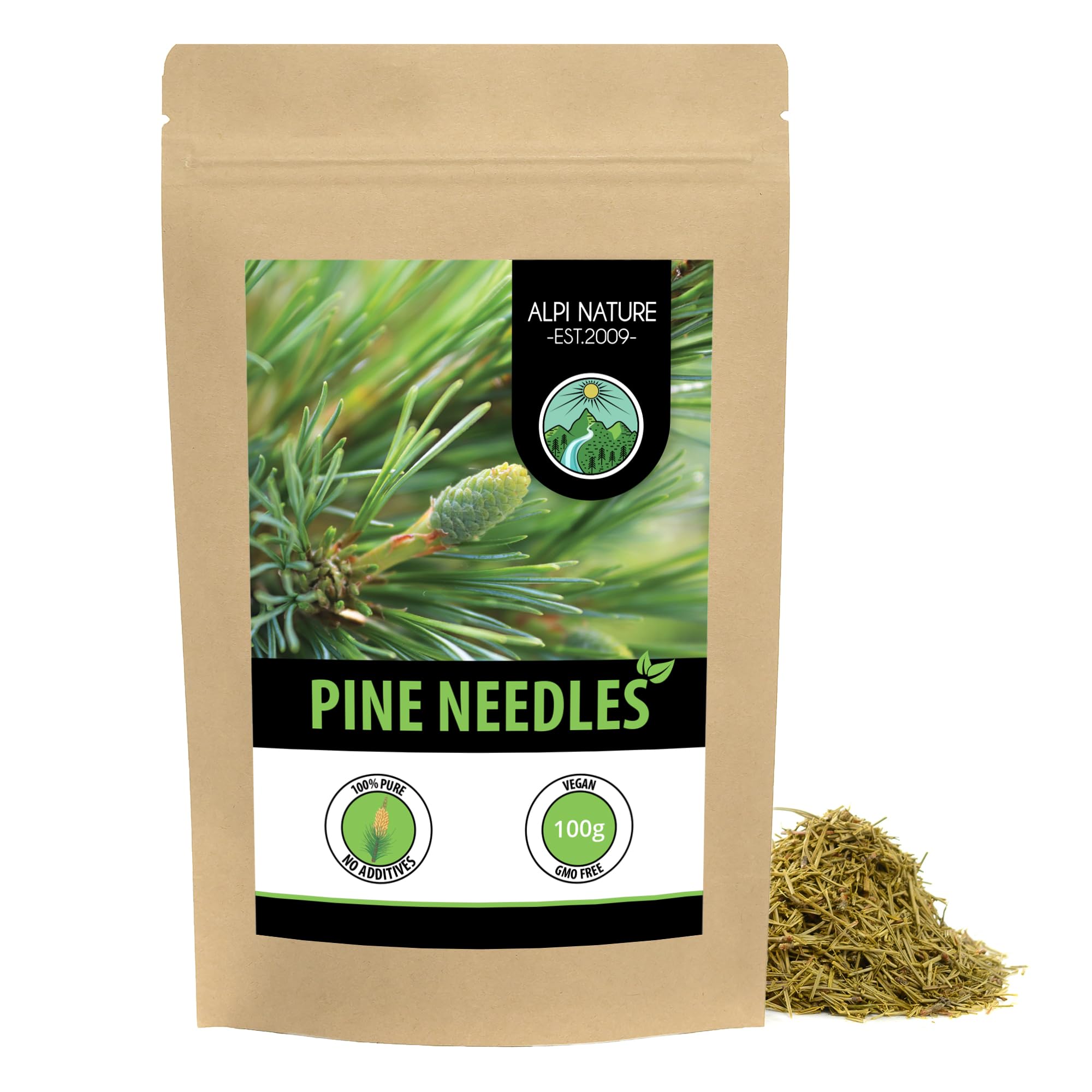 Alpi Nature Pine Needle Tea 100g 3.5 oz, Dried and Cut Pine Needles for Tea Preparation
