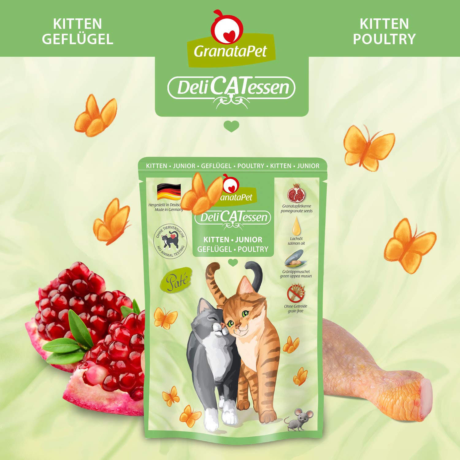 GranataPet DeliCatessen Kitten / Junior drób, mokra karma dla kotów bez dodatku cukru, bezzbożowa karma dla smakoszy, 6 x 85 g