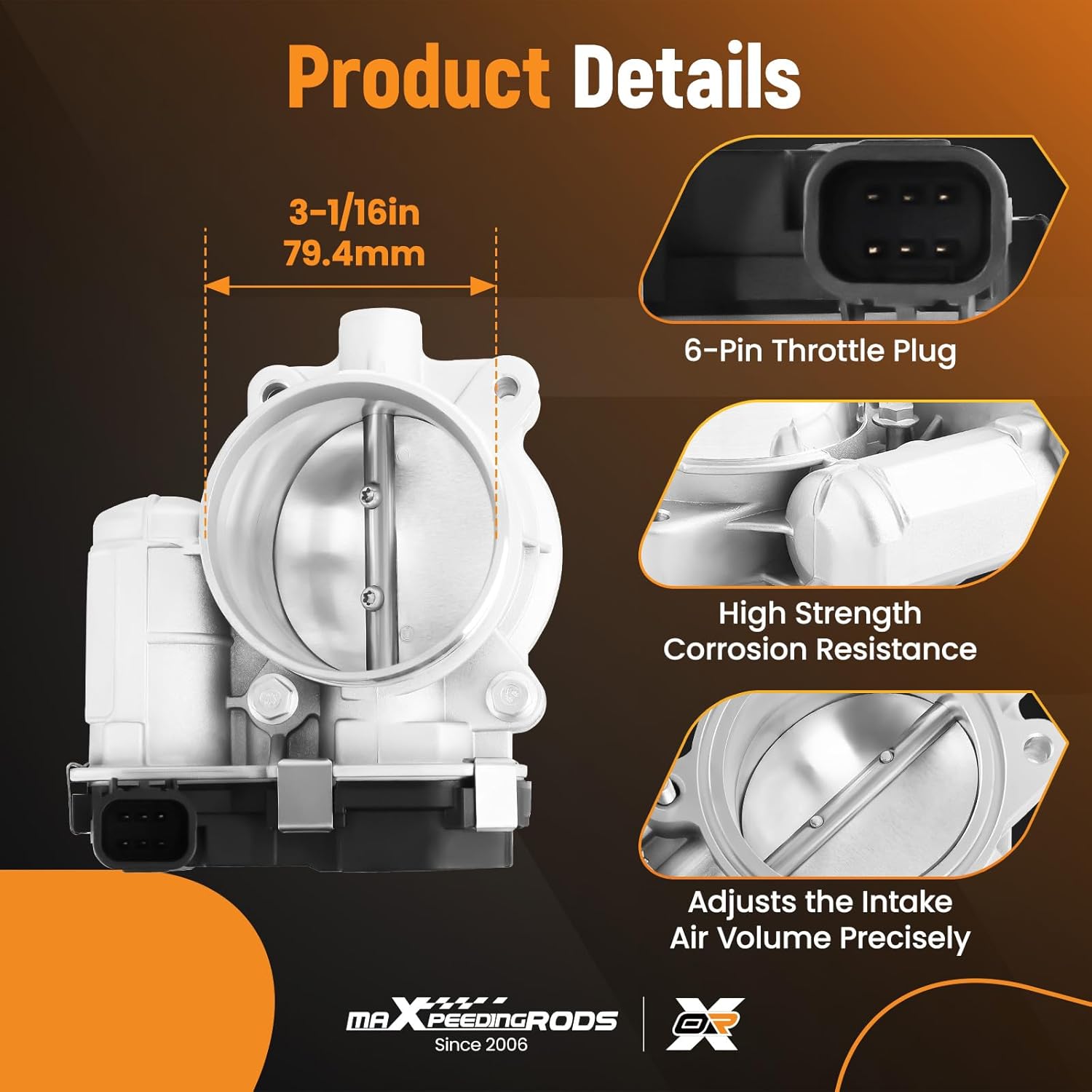 maXpeedingrods S20009 Electronic Throttle Body for Buick Lucerne V6 3.9L 2009-2011, for Chevy Impala V6 3.9L 2006-2011, for Buick Terraza, for Chevy Equinox Malibu, for Pontiac G6 Montana, 12609500