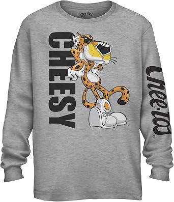 Mens Flamin Hot Cheetos Chester Cheetah Long Sleeve Graphic T-Shirt Funny Vintage Snack Tee
