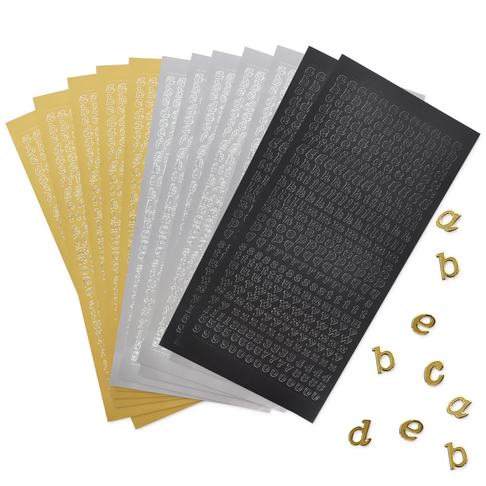 Pegatinas de Letras y Números, Pegatinas de Letras Alfabeto Adhesivas Pegatinas de Números, 5 Estilos Pegatinas Decorativas Pequeñas para DIY Manualidades Álbumes de Recortes (B)