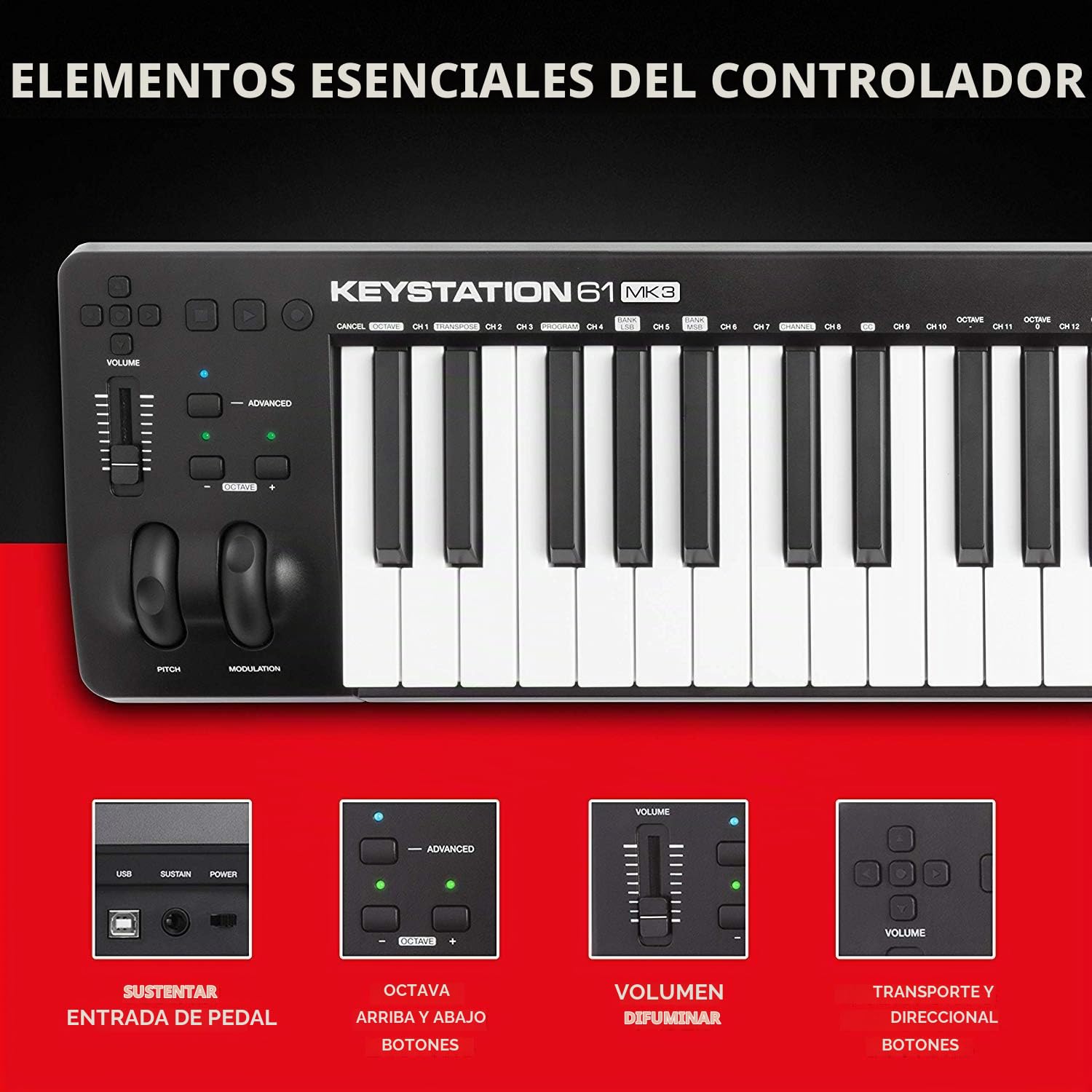 DTM・DAW Keystation 61 MK3 Amazon.com: M-AUDIO Keystation 61 MK3 Paquete de Controlador MIDI