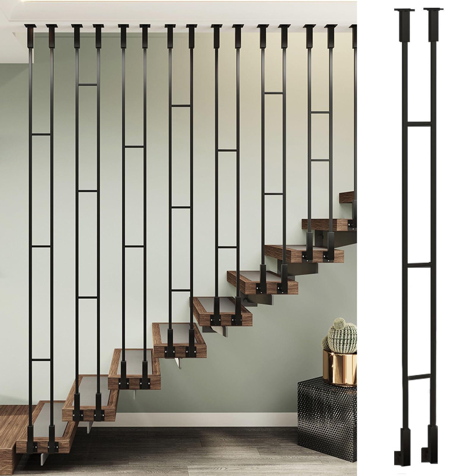 Balaustre de hierro forjado para terrazas seguras y decoración de escaleras de diseño