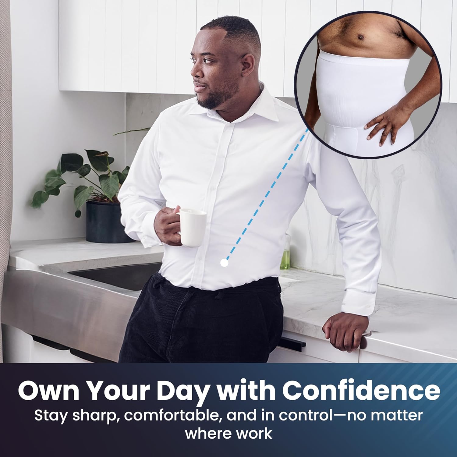 QORE LOGIQ Tummy Control Shapewear Compression Shorts, Waist Compression, Mens Shapewear Tummy Control, Girdles for Belly Fat - Image 6