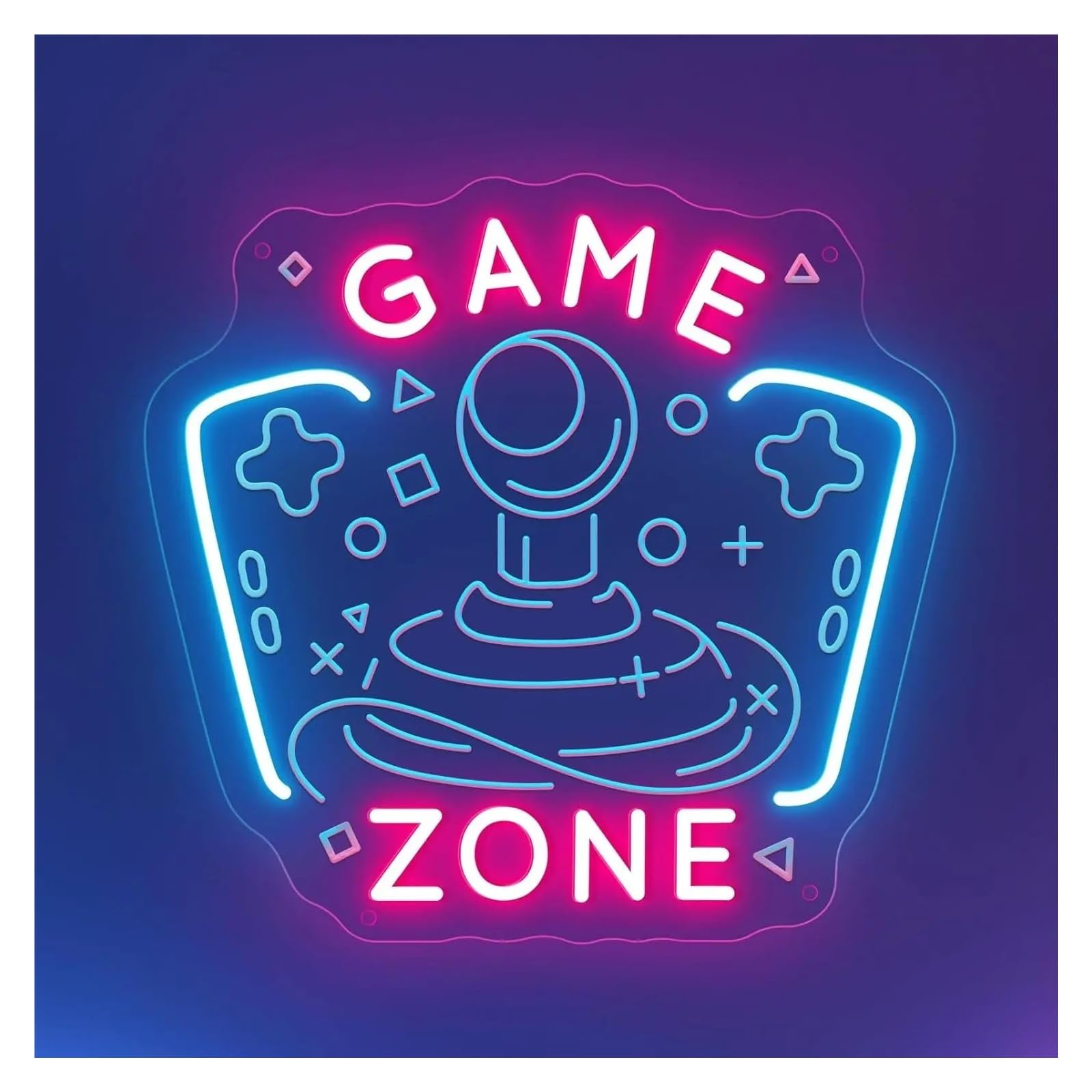 XENITE Hanging Art Neon Signs Game Zone Neon Sign USB Dimmable LED Light for Bar Garage Gaming Room Bedroom Decoration 35x33cm
