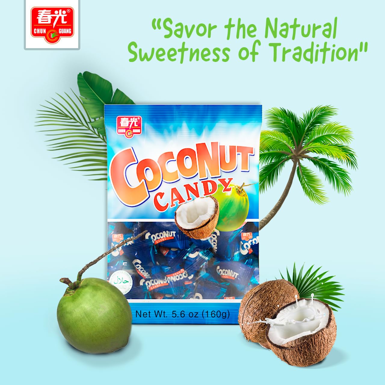 Chun Guang Ginger Coconut Candy - 8.82 Ounce Chinese Traditional Sweets