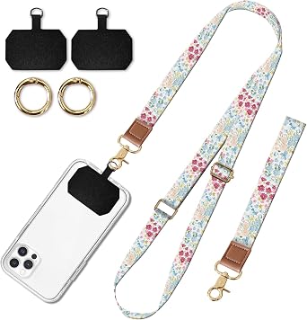 Cell Phone Lanyard Adjustable Crossbody Strap, Cute Phone Neck Wristlet Wrist Strap Patch for Keys Case Accessories
