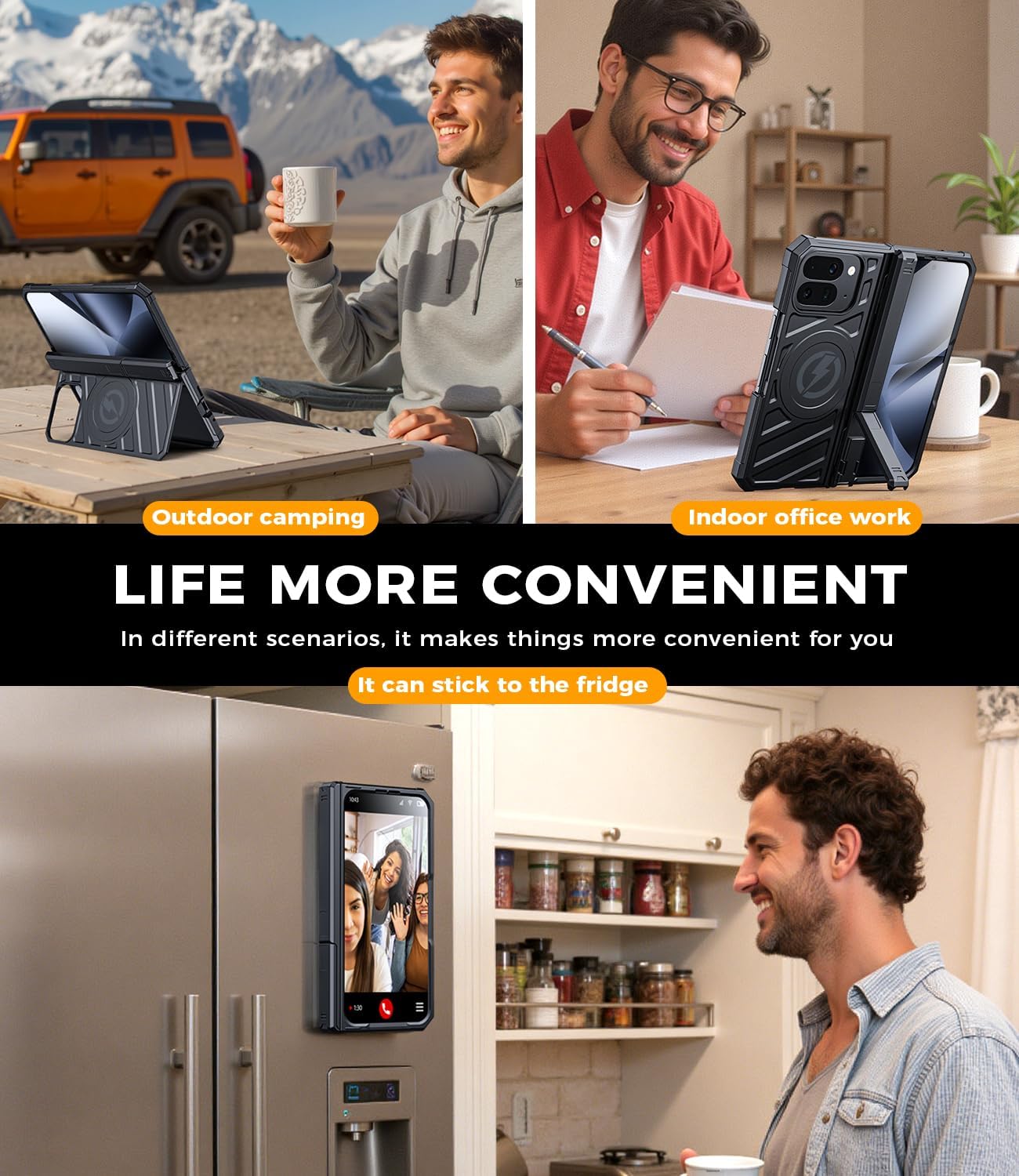 for Google Pixel 10 Pro Fold Case: Dual Kickstand Protective Phone Case for business [Compatible with MagSafe][Screen Protector] Rugged Hard 360° Full Body Cover for pixel 10 pro fold 5G 2025