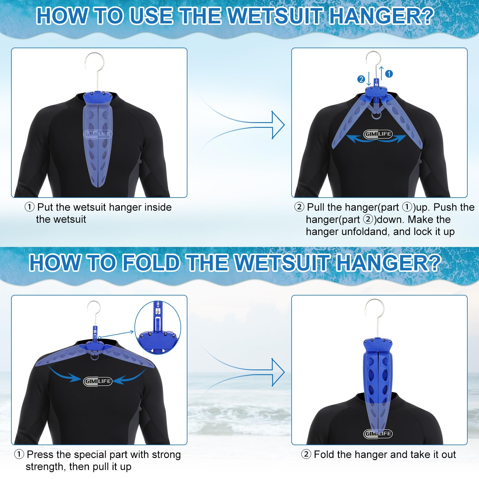 Percha para Trajes de Neopreno Gimilife Secador Plegable Ventilado Secado Rápido