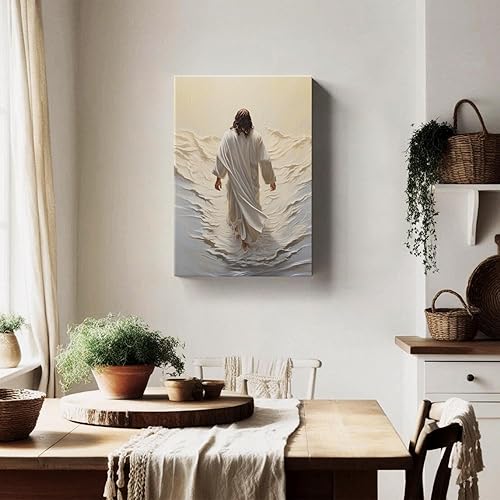 Vista 122 de Arte de pared de acuarela de Jesús, pintura en lienzo cristiano, imágenes de las Escrituras, decoración de pared, póster con versículos bíblicos