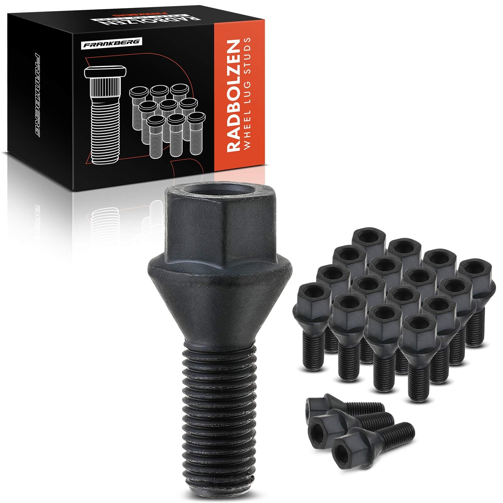Frankberg 20x Perno de rueda Tornillo de rueda Compatible con Serie 1 E81 E87 Serie 3 E21 E30 E36 E46 E90 Serie 5 E12 E28 E34 E60 E61 Serie 6 E24 E64 1975-2017 610-574