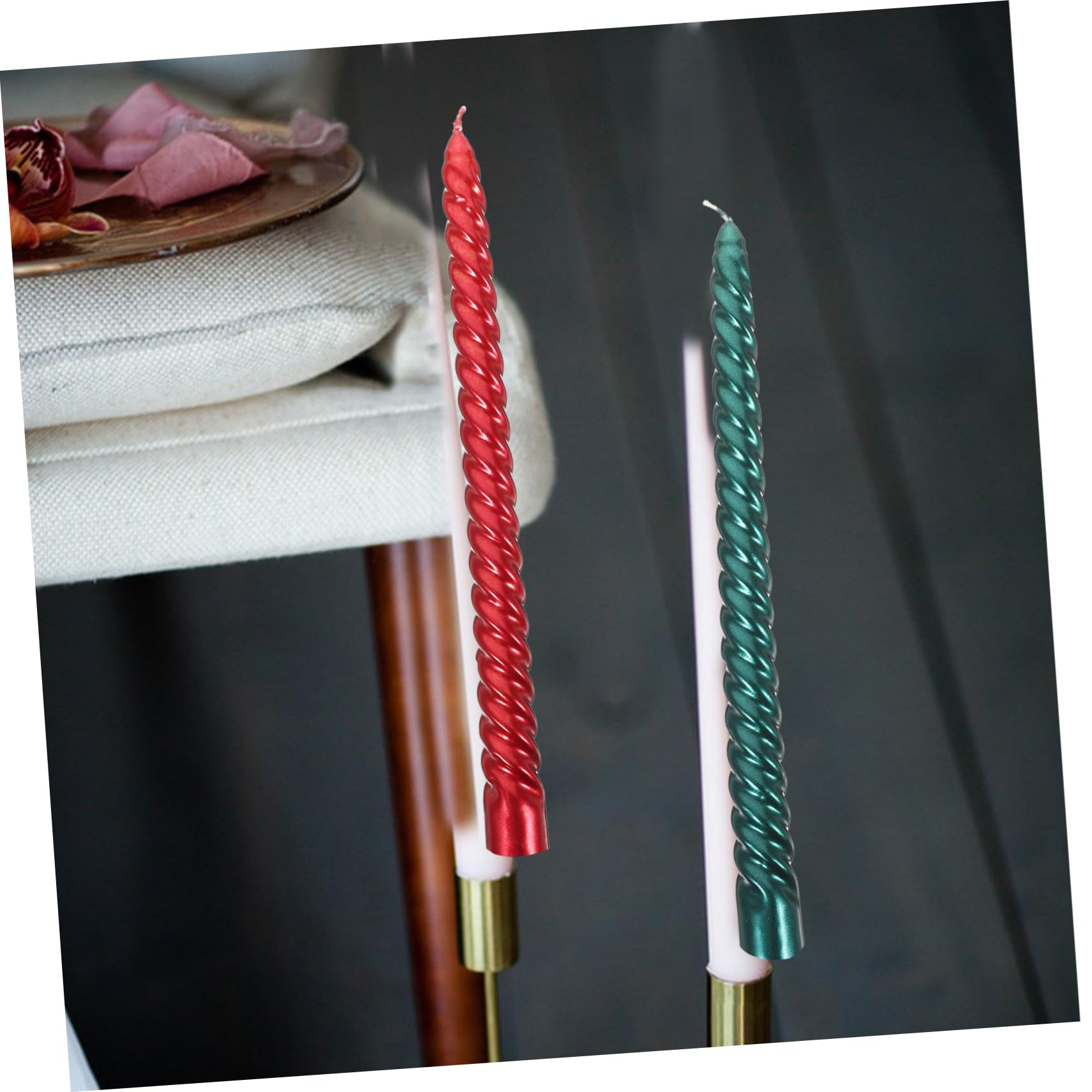 ABOOFAN 12 Candele Eleganti A Forma Di Cono Conico A Vite Per Matrimoni Feste Decorazioni Per La Casa in Paraffina Antigoccia Senza Profumo Per La Tavola.