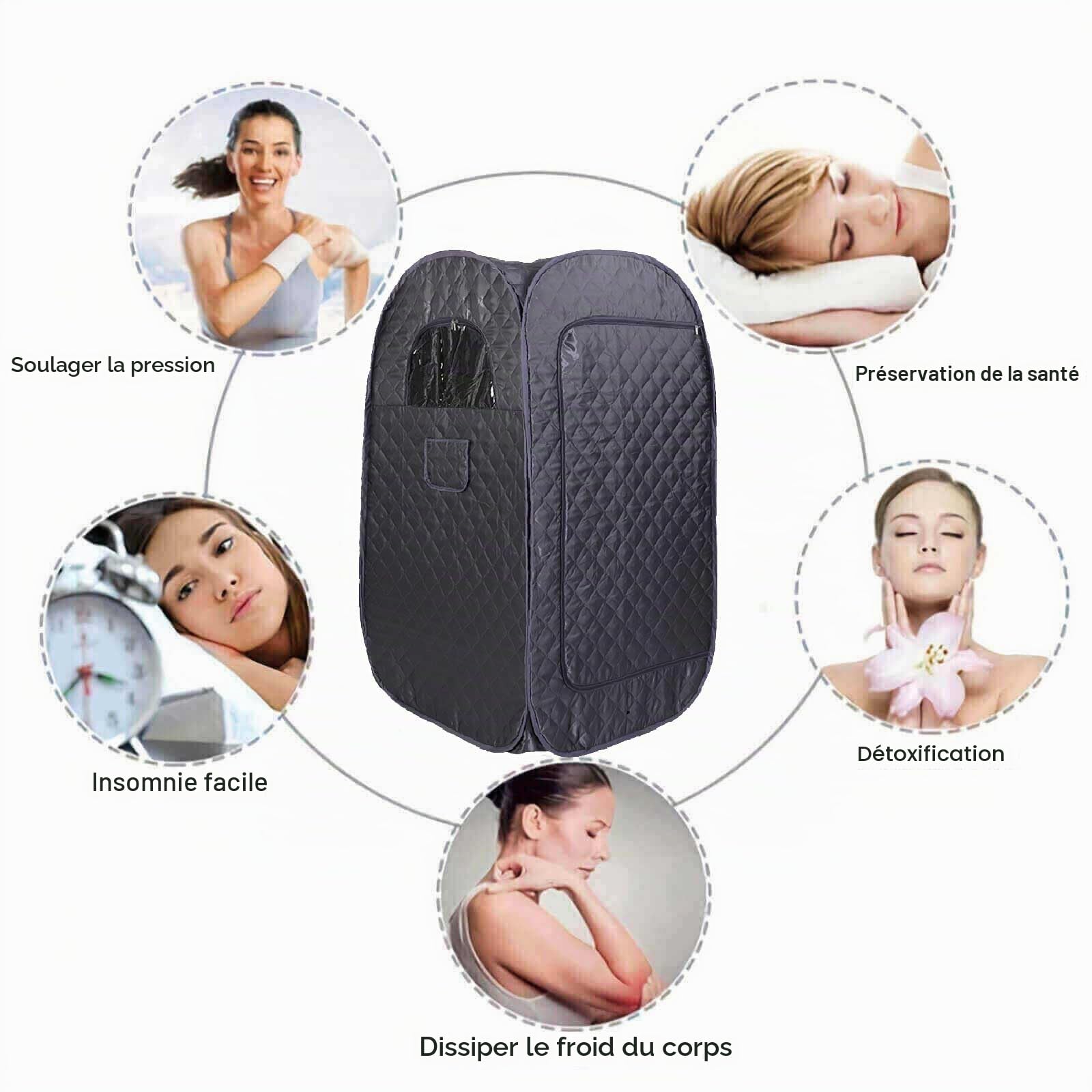 Tente de sauna à vapeur portable uniquement, spa entièrement pliable pour une personne pour la désintoxication sans vapeur, tente de sueur, pas de générateur de vapeur