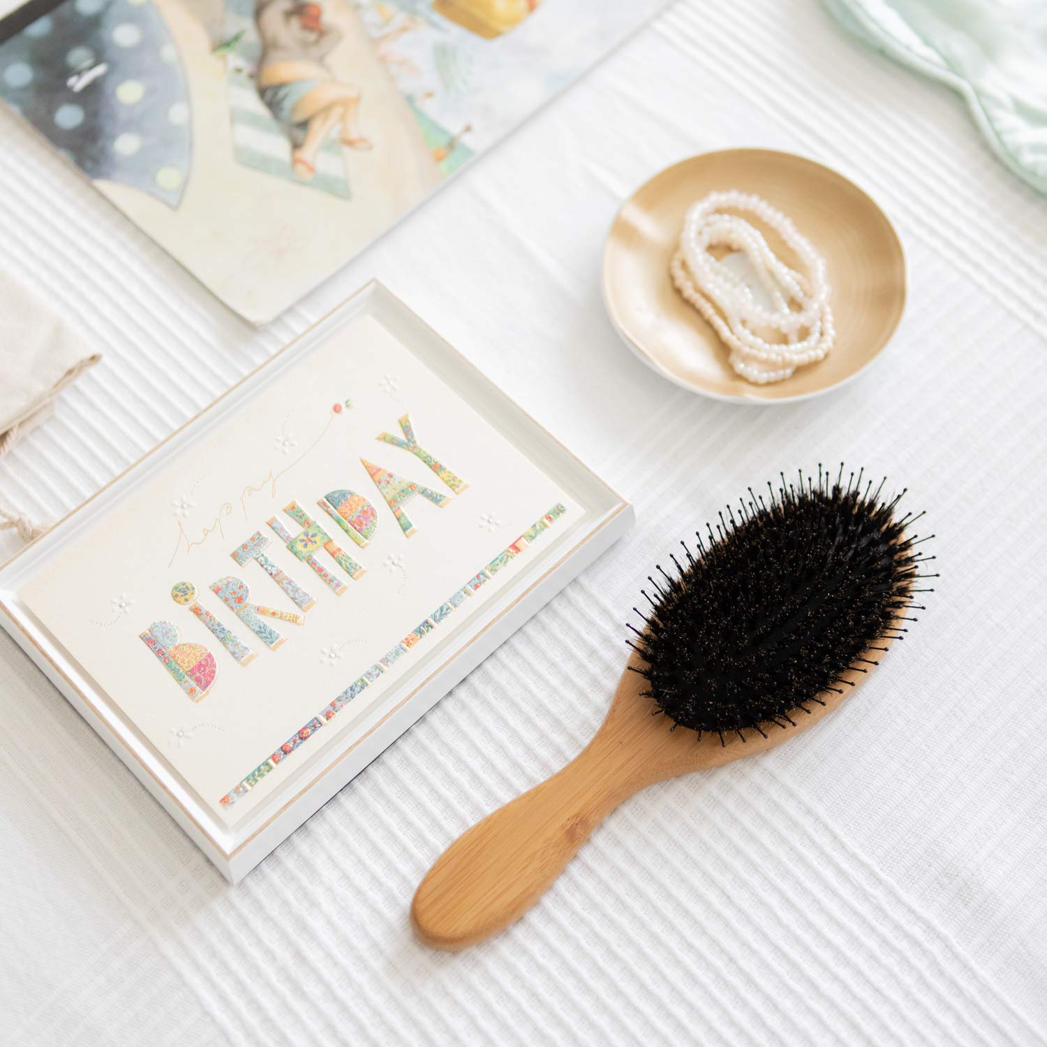 Boar Bristle Hair Brush - Hair Brushes for Women & Mens Hair Brush, Detangler Brush, Hairbrush, Detangling Brush for Long, Curly or Any Type of Hair. : Beauty & Personal Care