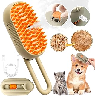 KatzenbüRste mit Dampf,3-In-1 Dampfbürste Katze Steamy Brush Katze Dampfbürste für Katzen mit Spray Katzenbürste mit Wasser Katzen Dampfbürste Pflegebürste für Katzen und Hunde zur Haarentfernung product image