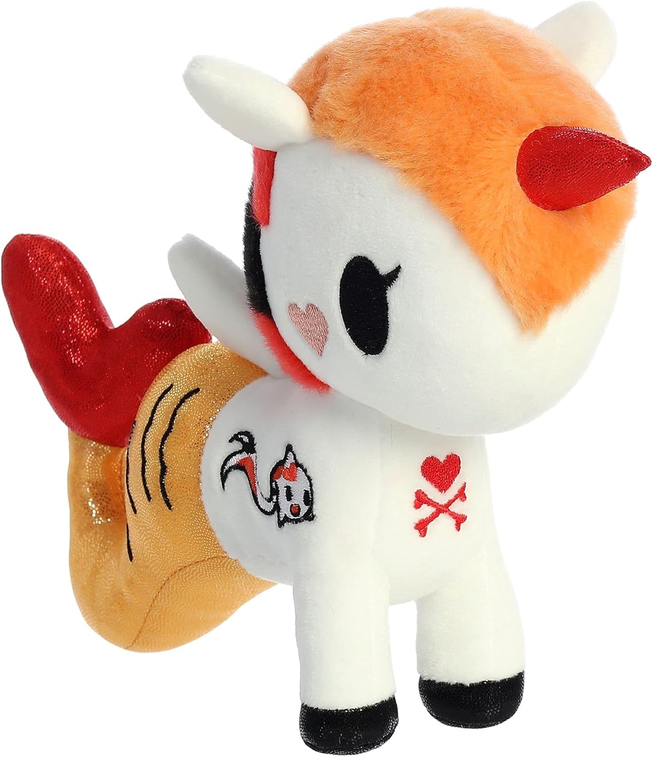 Aurora® Enchanting ©Tokidoki Jade Stuffed Animal - Decorative Plush with Colorful Design - Ideal Gift for Adults and Kids - White 8.5 Inches