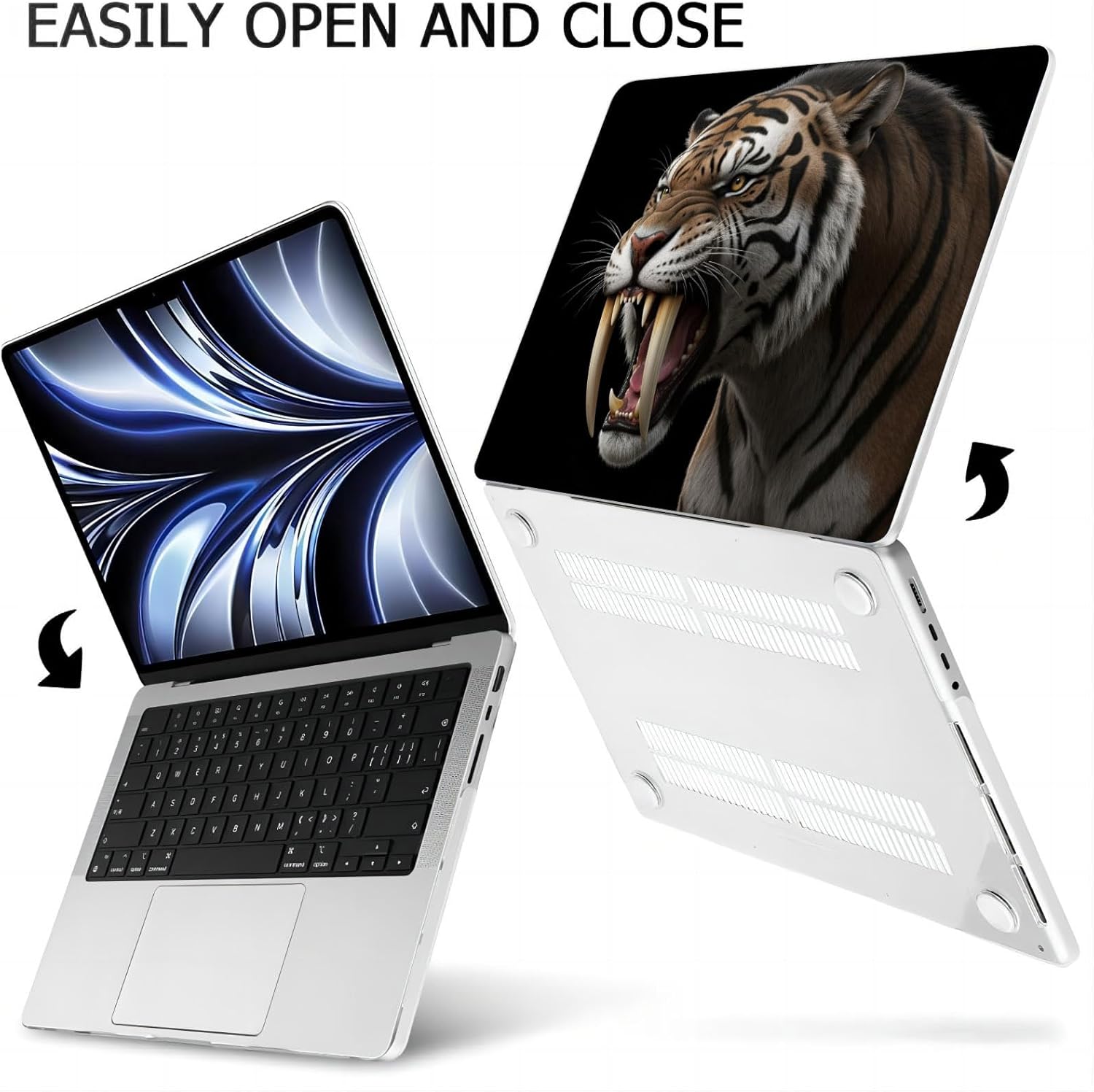 Compatible with MacBook Neo 13-inch, Hard Shell Case with Keyboard Cover and Screen Protector (A3404 A18 Pro chip, 2026 Release) - Tiger MC22937
