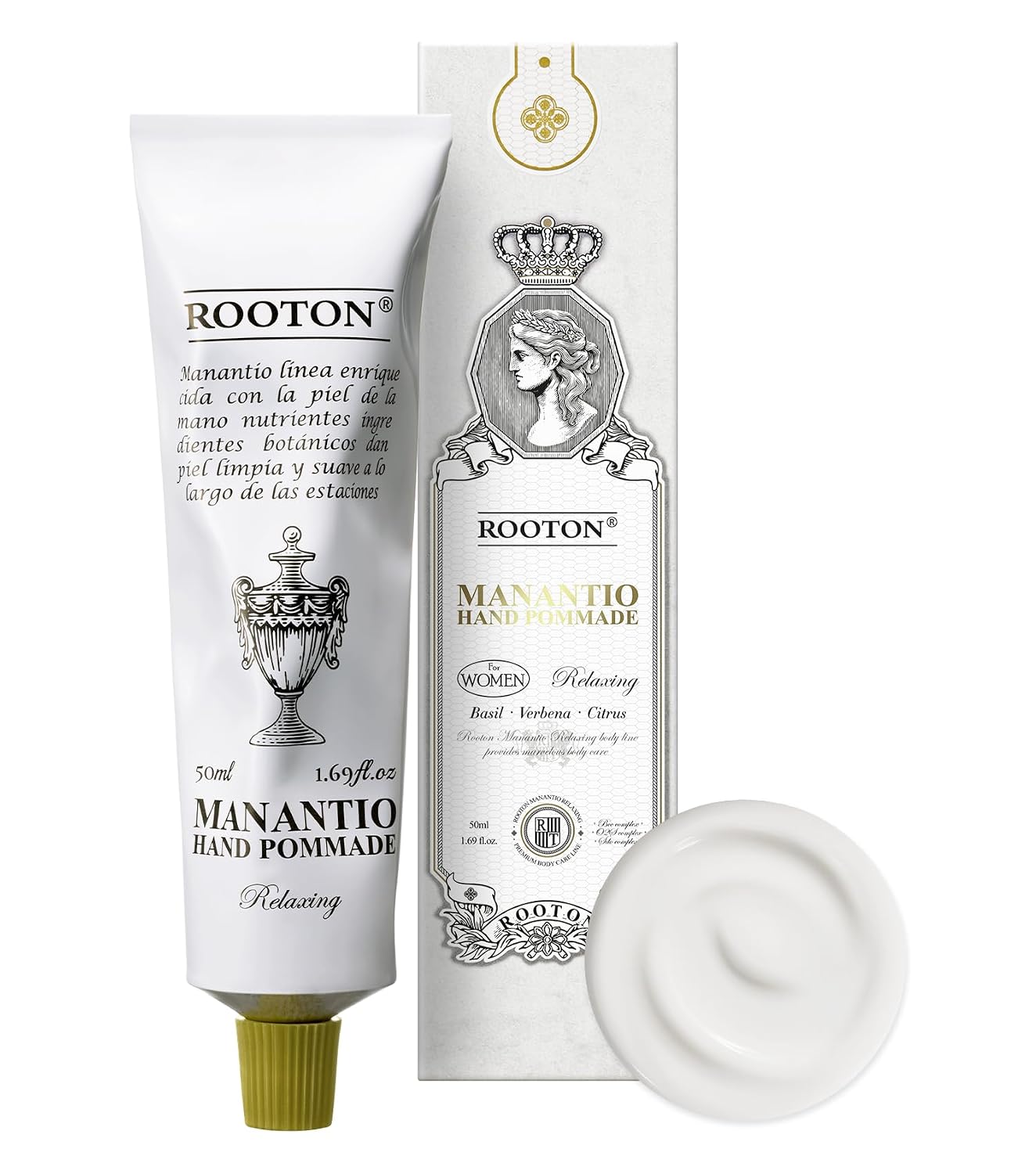 Manantio Women’s Vegan Hand Pomade, Lightweight Cream Formula for Smooth, Hydrated & Nourished Hands, Premium Daily Care, 50ml / 1.69 fl oz