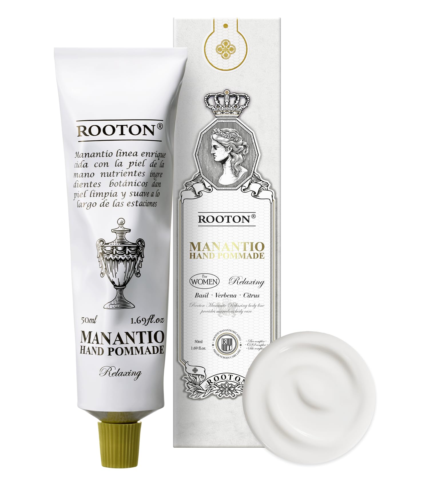 Manantio Women’s Vegan Hand Pomade, Lightweight Cream Formula for Smooth, Hydrated & Nourished Hands, Premium Daily Care, 50ml / 1.69 fl oz