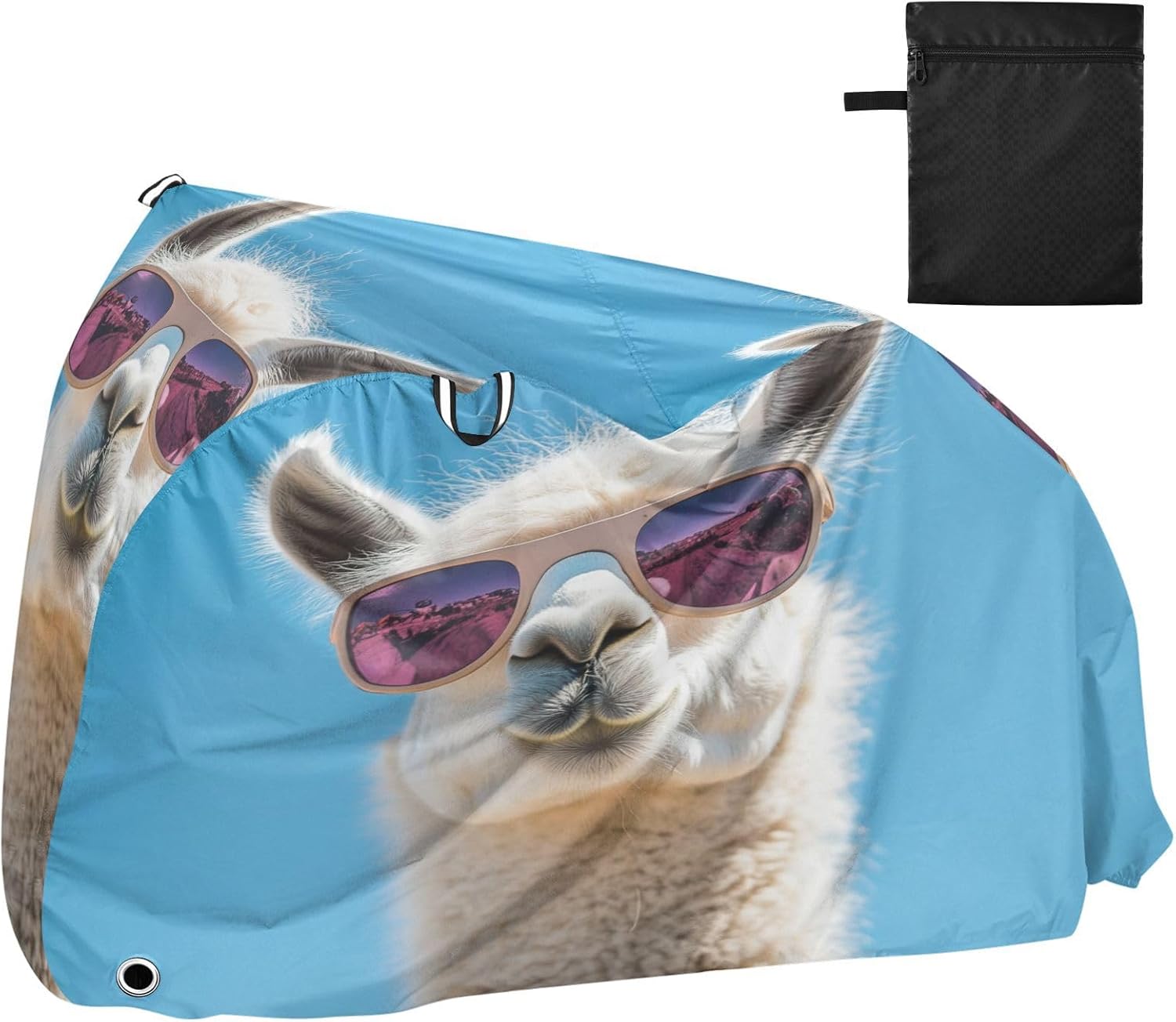 ALAZA Funny Llama Alpaca Bike Cover Waterproof Outdoor Ebike Bicycle Covers Tarp Protection for 1/2 Bikes, Sun UV Dust Wind Proof