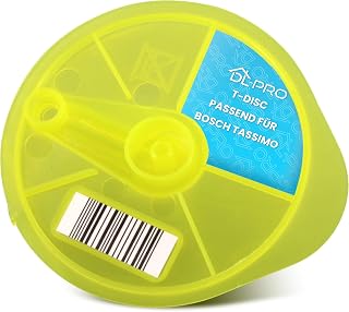 DL-pro disco de limpieza T-Disc amarillo para Bosch Siemens 17001490 00576836 compatible con Tassimo cafetera de cápsulas para limpieza y descalcificación automática