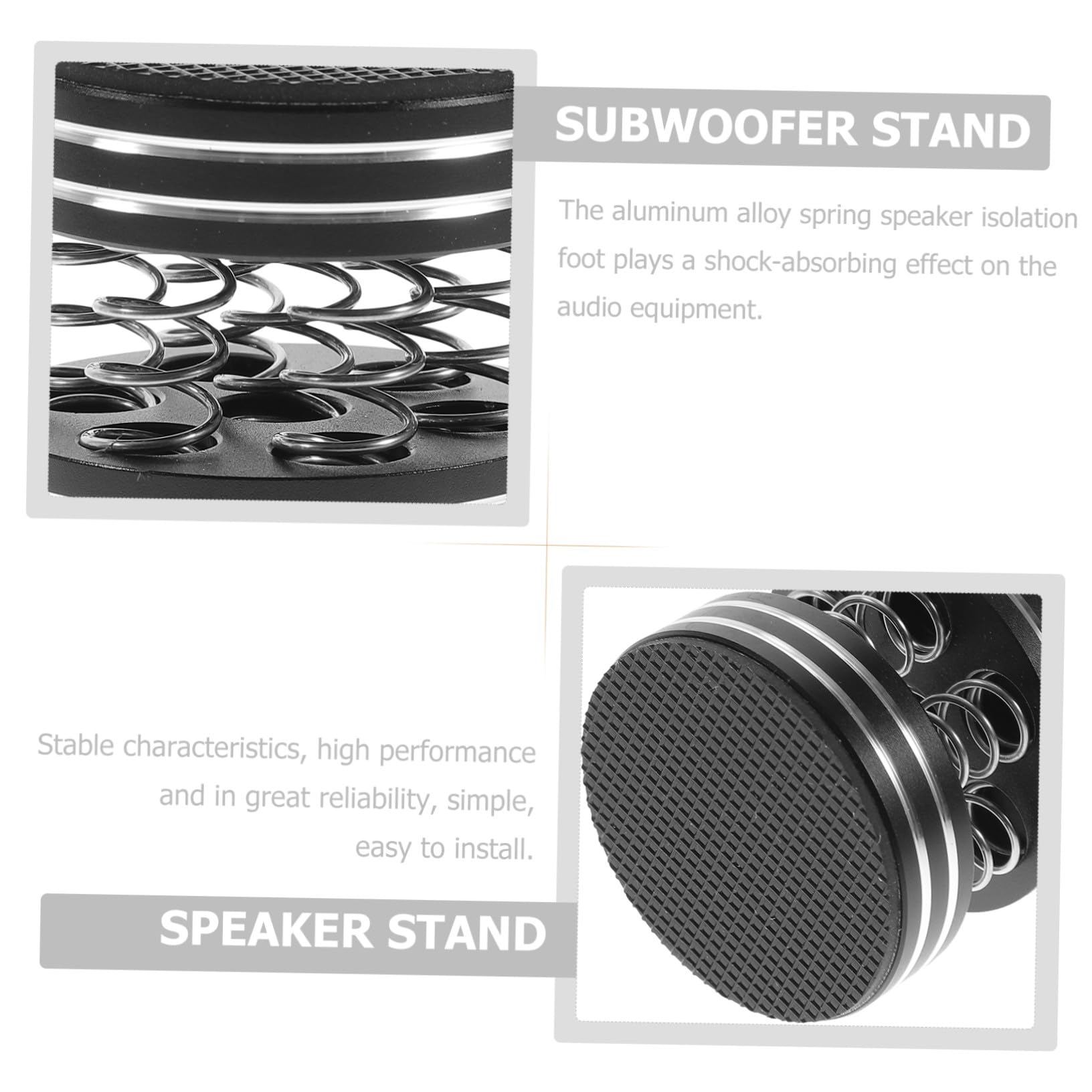 DOITOOL Lautsprecher Isolationspads Zuverlässige Dämpfung 4 Stück aus Aluminiumlegierung und Gummi Stabile Eigenschaften für HiFi Audio Geräte und Subwoofer