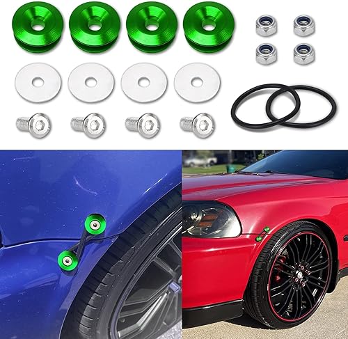 Miniatura 43 de ASUBHA Juego de 4 clips universales de liberación rápida para parachoques delantero y trasero, solución de fijación definitiva para liberación Negro