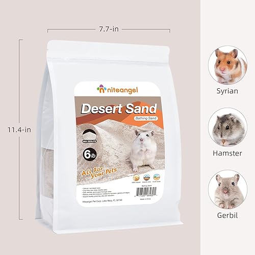 Miniatura 8 de Niteangel Hamster Desert - Arena de baño sin polvo o arena para arena para hámster, chinchillas, jerbos, ratones u otras mascotas pequeñas (2.5
