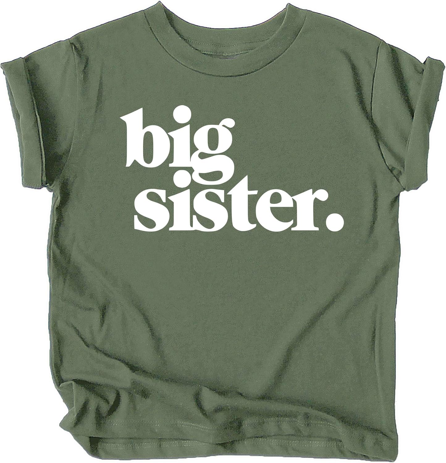 Bold Big Sister Colorful Sibling Reveal Announcement T-Shirt for Baby and Toddler Girls Sibling Outfits