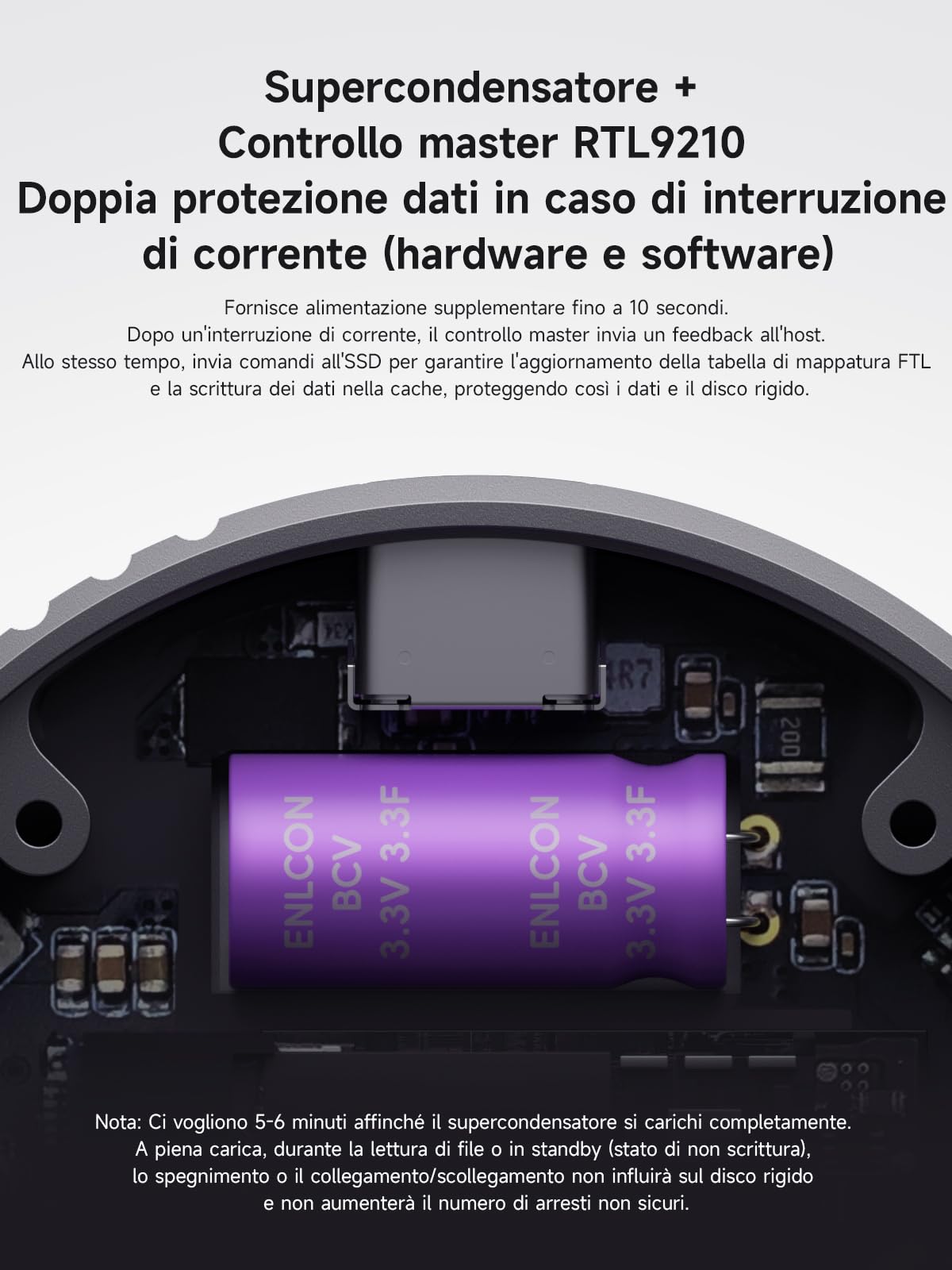 Hagibis Custodia magnetica M.2 2230 NVMe SSD con Magsafe per iPhone 15 Pro Max ProRes, USB C 3.2 Gen2 10Gbps a NVMe, custodia SSD esterna in alluminio per MacBook, iPad Pro, Android (MC100)