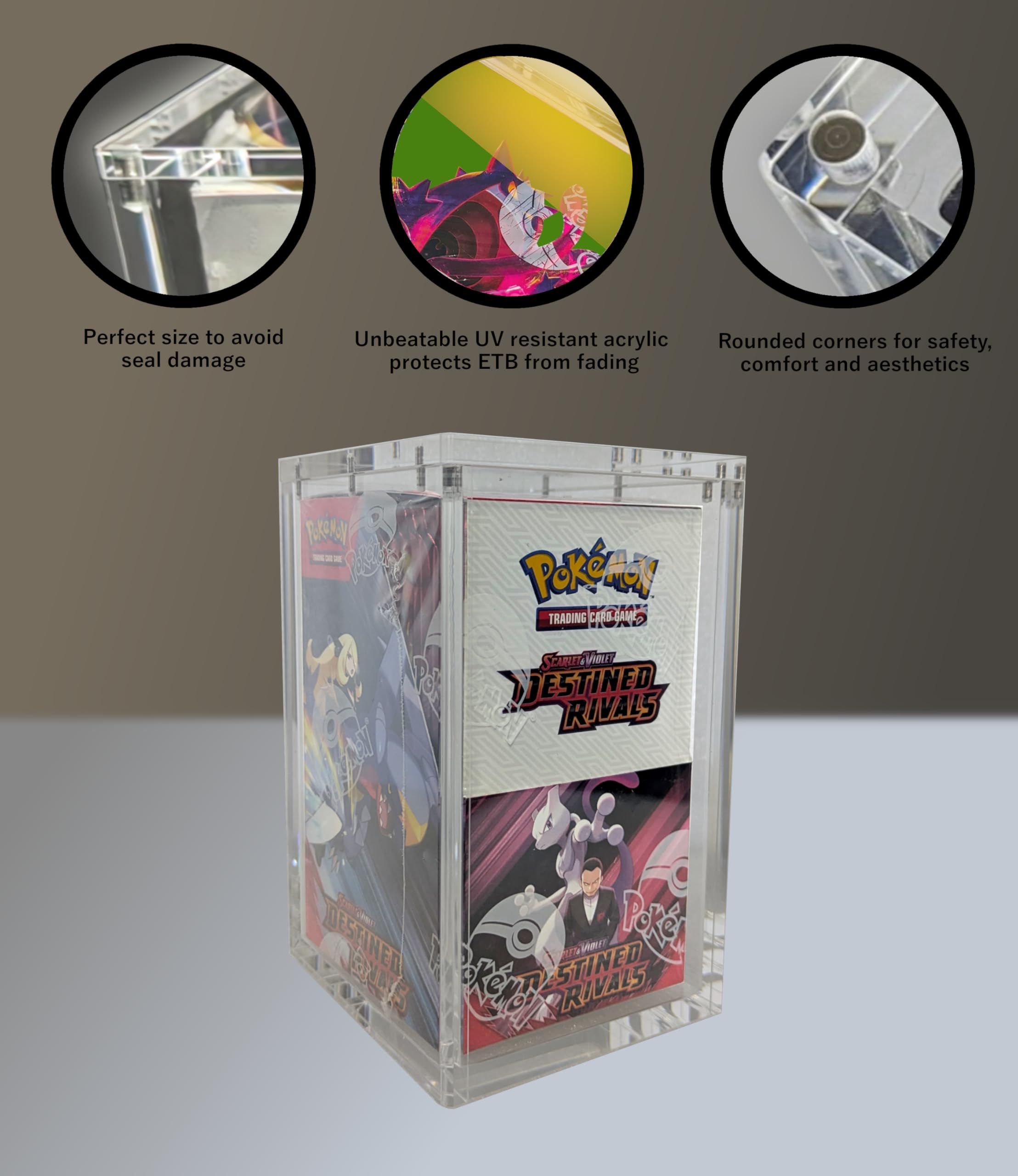 Vaulted Vortex Acrylic Case For Pokemon Half Booster Box Display Case (1 PACK) Premium Clear Protective Display Case With Magnetic Lid - Image 2
