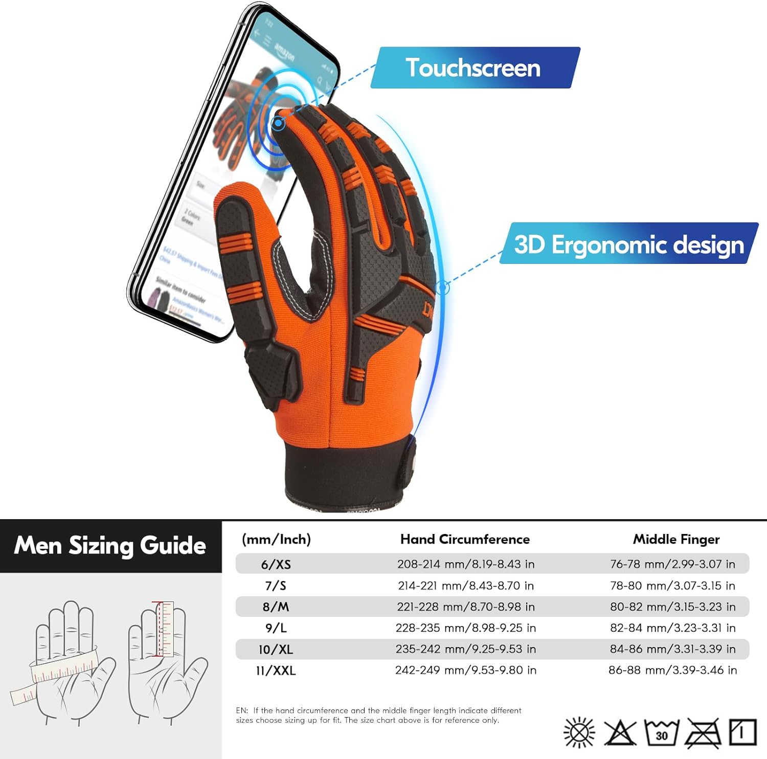 Vgo... Cut Resistant Gloves, Cutproof Leather Work Gloves Men Women,EN388 level E, ANSI level A5,Touchscreen,Mechanics Gloves