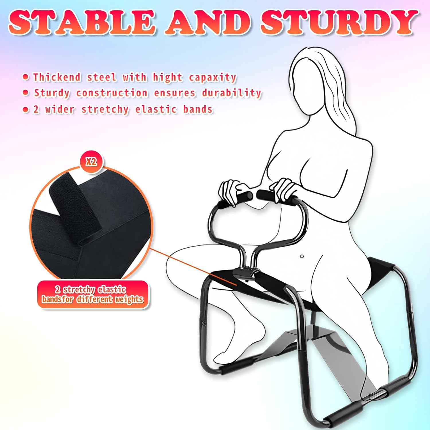Sex Chair, Sex Bench, Sex Stool – Adjustable Dildo Chair & Sex Seat for Couples, Ergonomic Sex Rocker Versatile Sex Furniture for Bedroom, Riding Sex Toy, Bouncing Sex Chair