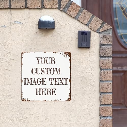 Miniatura 9 de Letreros de metal personalizados con imagen de texto, letreros vintage personalizados retro oxidado, letrero personalizado al aire libre, letreros