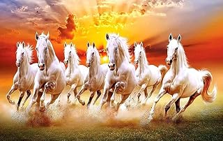 TULIP N TURTLE Seven White Horses DIY Acrylic Paint by Number Kit for Adults Kids Beginner Number Painting kit DIY Canvas ... Price In India