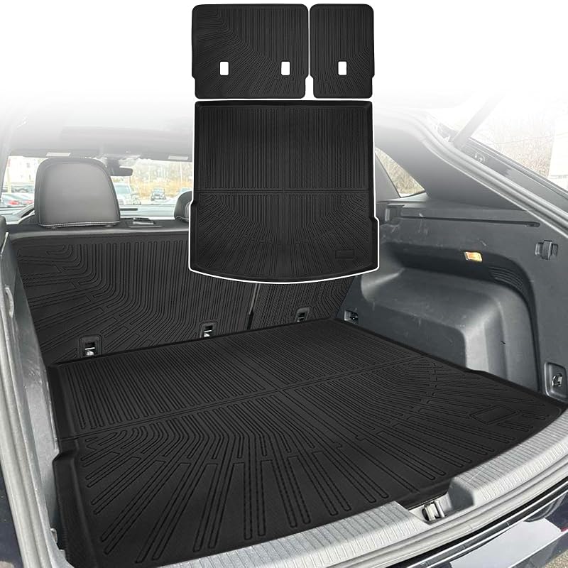 Kit de forro para porta-malas e encosto traseiro Volkswagen Atlas Cross Sport 2020-2025, TPE, instalação hook-and-loop, 3 peças