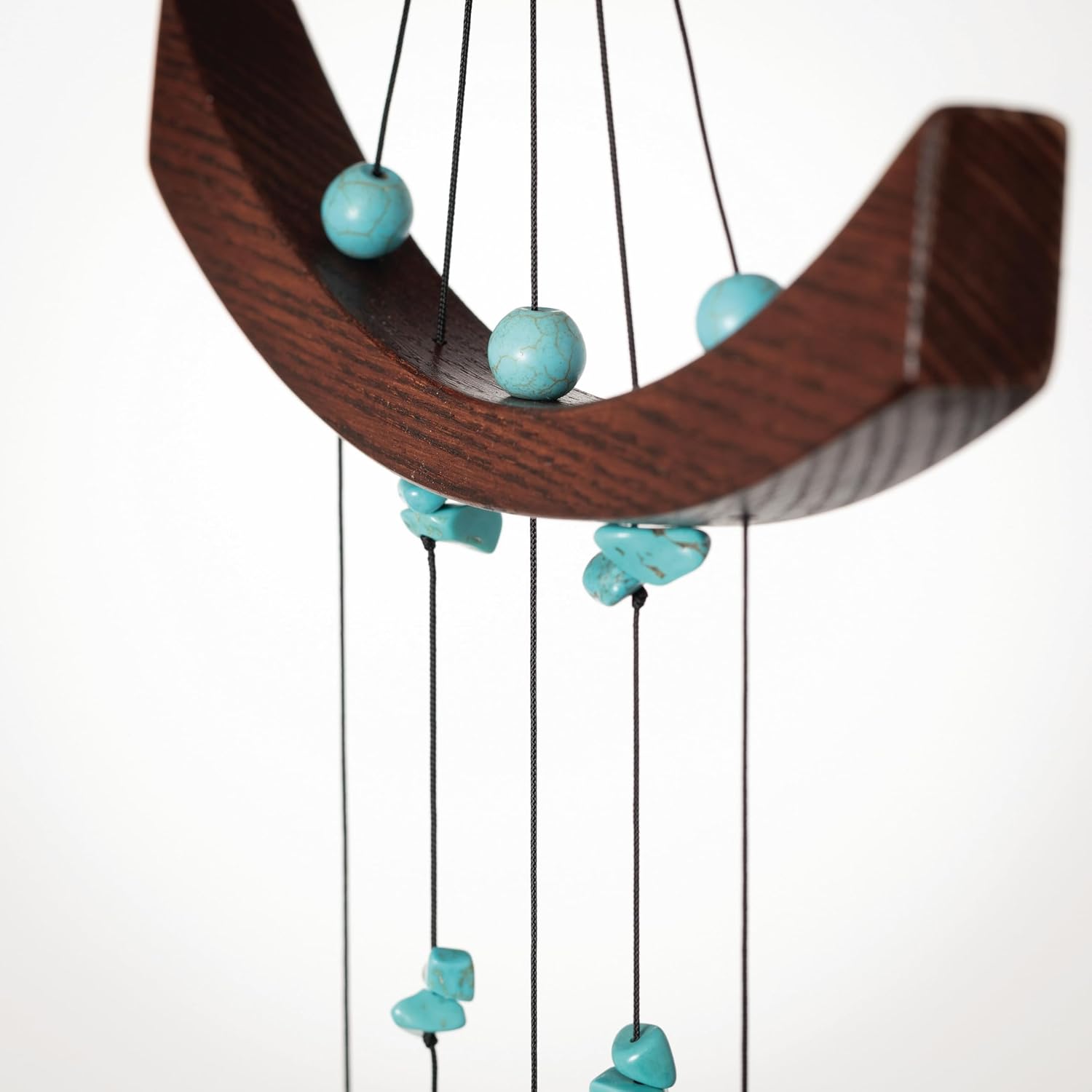 Woodstock Wind Chimes 29" Chi Energy Turquoise Chime, Teak Finish Ash Wood, Silver Aluminum Tube Signature Collection Windchimes for Outdoor, Patio, Home or Garden Décor (CETS)
