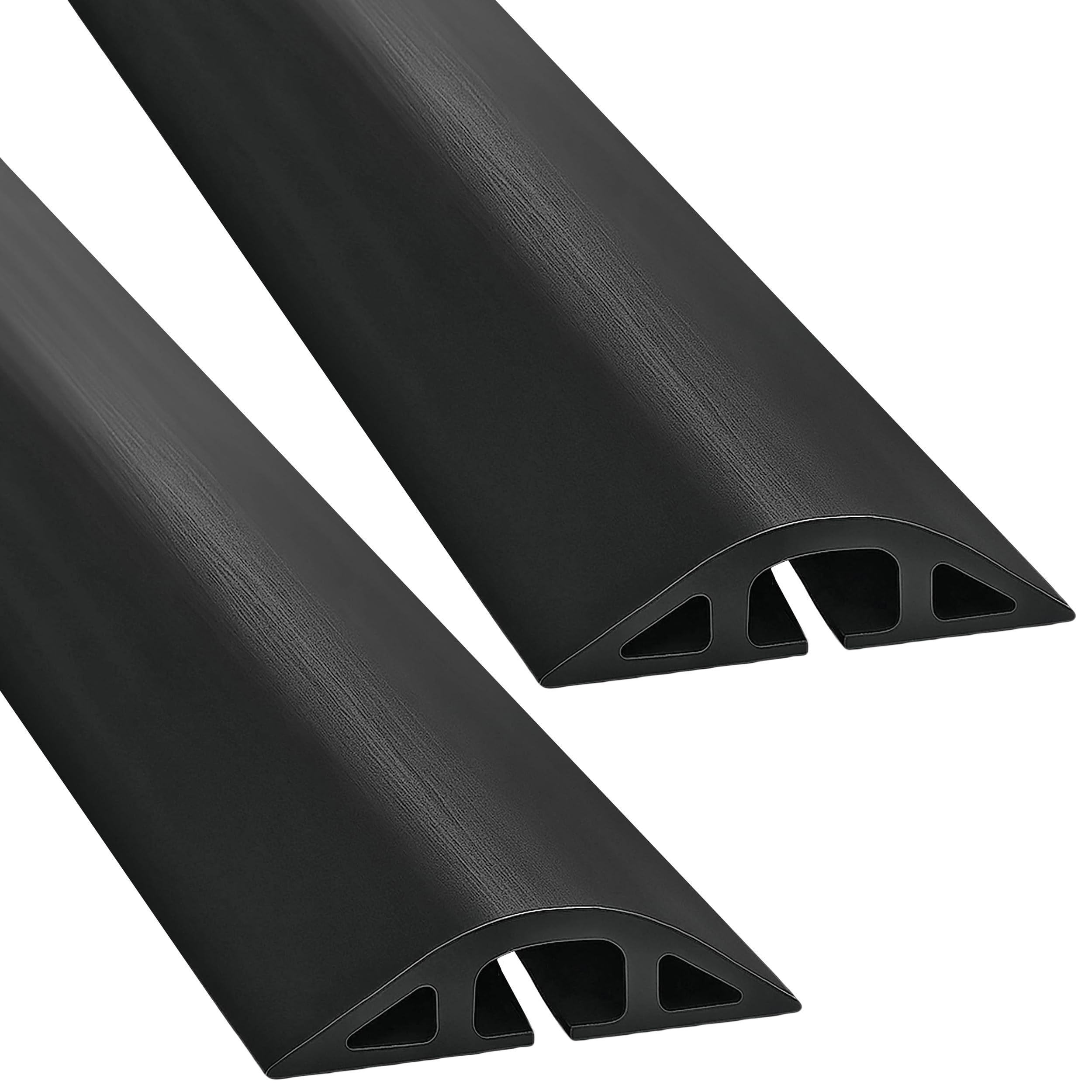 Electriduct D-2 Rubber Duct Cord Cover - Pack of 2X 5 Feet Pieces = 10 Feet Black Floor Cable Protector